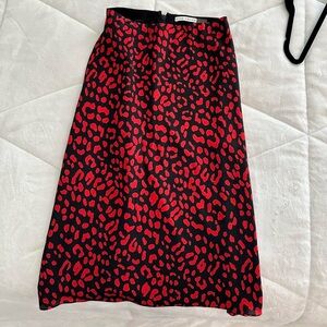 Alice and Olivia midi cheetah skirt